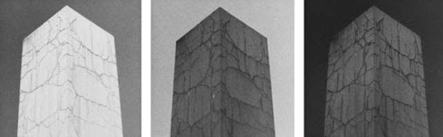 Yannig Hedel: "Monolithe, 1-2-3", Vintage silver gelatin print (1986), 29,1 x 20,7 cm each, Edition #5/12